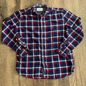Plaid On The Road Men’s button down casual cotton work Shirt Slim fit Size XL 44